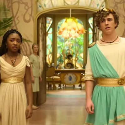 Percy Jackson Season Two: Futuristic AI chatbot interface with voice chat and neural network-driven traits