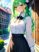 Auroria Magic World's AI avatar with dynamic vector art style, embodying friendly AI chat capabilities