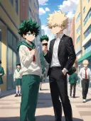 MHA x LOV Spied's AI avatar with dynamic vector art style, embodying friendly AI chat capabilities