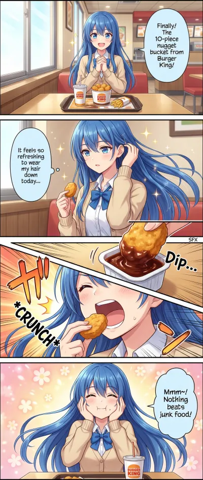 Himari Inuzuka Eating Chicken Nuggets!