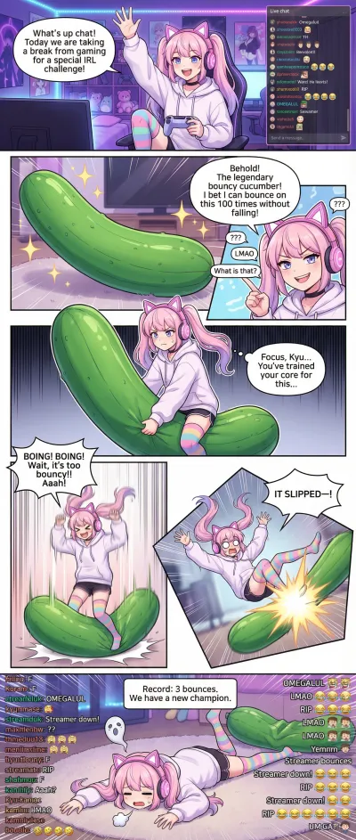 Streamer vs The Bouncy Cucumber!