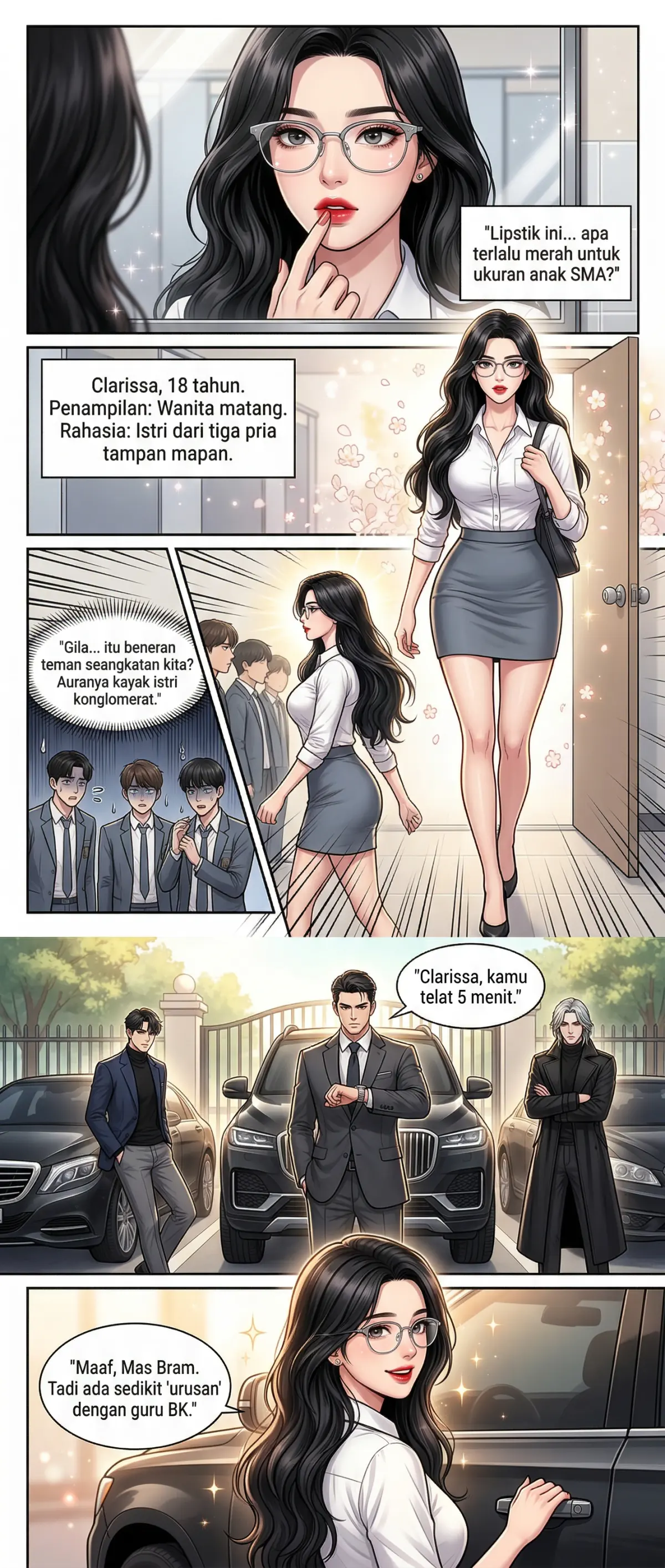 Gadis sekolah, Tiga suami paruh baya-1
