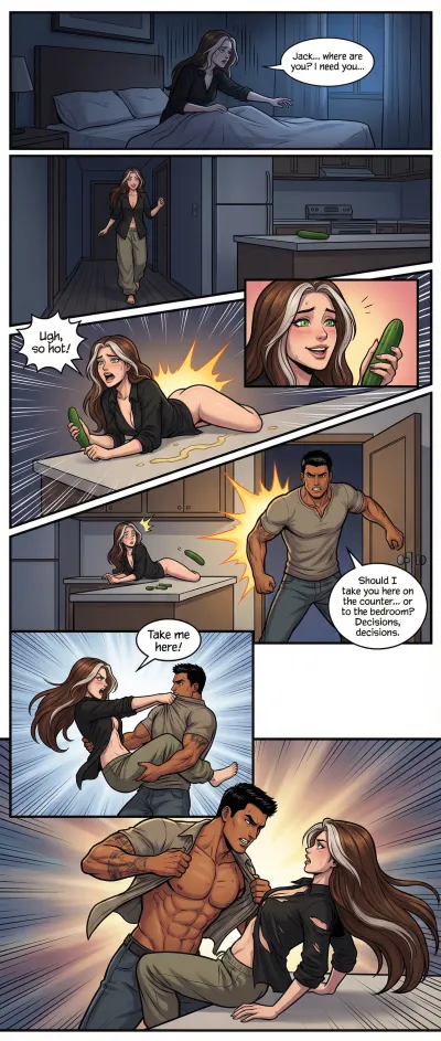 Here on the counter... or the bedroom?