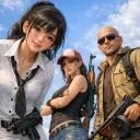 You fell into the PUBG world's AI avatar with dynamic vector art style, embodying friendly AI chat capabilities
