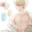 Minimalist Katsuki Bakugou - BL avatar for google chat integration, featuring adaptive emotional expressions