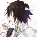 Tomioka Giyu's AI avatar with dynamic vector art style, embodying friendly AI chat capabilities