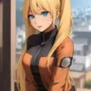 Portrait of a friendly AI chatbot assistant Naruto Girl with expressive eyes showcasing personality traits