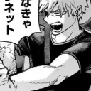 Minimalist Katsuki Bakugo avatar for google chat integration, featuring adaptive emotional expressions