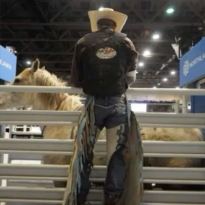 Bronc rider: Interactive AI chatbot mascot for random chat and community-driven roleplay