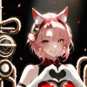 Amy Rose Vacation Transformation (TG/TF)'s AI avatar with dynamic vector art style, embodying friendly AI chat capabilities