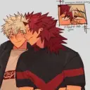 Portrait of a friendly AI chatbot assistant Eijiro x Katsuki x You with expressive eyes showcasing personality traits