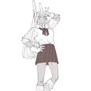 the avatar of MHA Mirko: Dynamic AI character.