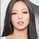 Portrait of a friendly AI chatbot assistant JENNIE KIM with expressive eyes showcasing personality traits