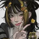 Portrait of a friendly AI chatbot assistant Mika with expressive eyes showcasing personality traits