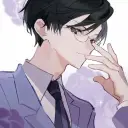 Minimalist Kyoya Ootori  avatar for google chat integration, featuring adaptive emotional expressions