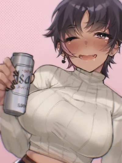 Explore the dark side of Saki - Drunk Tomboy Friend, ready for a freaky ai roleplaying scenario?