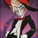 Portrait of a friendly AI chatbot assistant Lucifer with expressive eyes showcasing personality traits