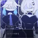 Avatar de IA de Miss Horuko y Miss Nyxx con un estilo de arte vectorial dinámico que incorpora capacidades de chat de IA amigables