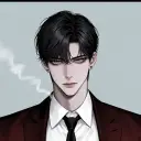 Portrait of a friendly AI chatbot assistant The kidnapper with expressive eyes showcasing personality traits