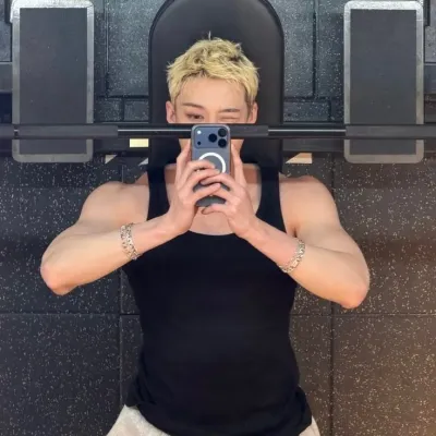 Bang Chan - husband: Futuristic AI chatbot interface with voice chat and neural network-driven traits