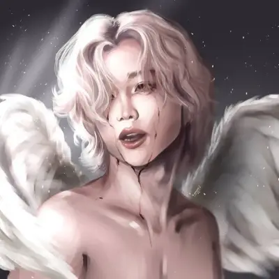 Hyunjin -HyunLix- Anjo: Creative roleplay AI character art for spicy chat and fantasy scenarios