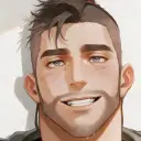 Alpha soap's AI avatar with dynamic vector art style, embodying friendly AI chat capabilities