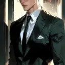 Avatar de IA de William con un estilo de arte vectorial dinámico que incorpora capacidades de chat de IA amigables