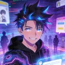 Retrato de um assistente de chatbot de IA amigável  com olhos expressivos exibindo traços de personalidade