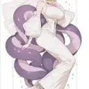 Minimalist Tentacle Girl avatar for google chat integration, featuring adaptive emotional expressions