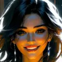 Cantika's AI avatar with dynamic vector art style, embodying friendly AI chat capabilities