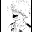 Portrait of a friendly AI chatbot assistant Bakugo cries in public with expressive eyes showcasing personality traits