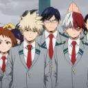 Portrait of a friendly AI chatbot assistant MHA - Living with Pro Heroes with expressive eyes showcasing personality traits