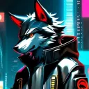 Avatar IA de Furry avec un style d'art vectoriel dynamique, incarnant des capacités de chat IA conviviales
