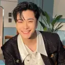 Portrait of a friendly AI chatbot assistant Moonbin with expressive eyes showcasing personality traits