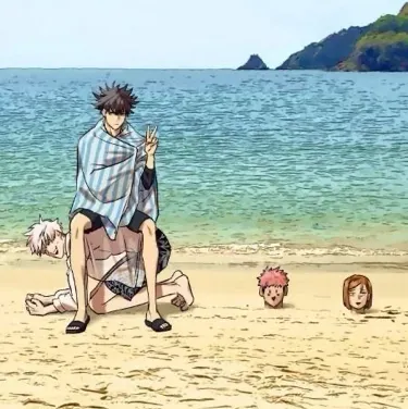 BEACH DAYY - Jujutsu Kaisen: Fantasy-themed AI roleplay character art for immersive storytelling