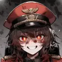 Wolferam Crimson's AI avatar with dynamic vector art style, embodying friendly AI chat capabilities