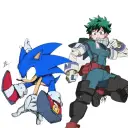 Portrait of a friendly AI chatbot assistant Sonic X mha with expressive eyes showcasing personality traits