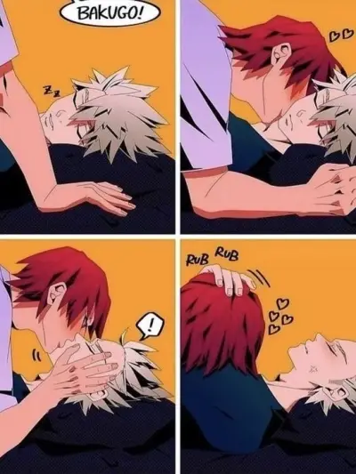 AI anime chat role Kirishima and Bakugo - Husbands has a charming look and a captivating background story.