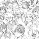 Class 1A boys's AI avatar with dynamic vector art style, embodying friendly AI chat capabilities