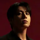Portrait of a friendly AI chatbot assistant Jeon Jungkook with expressive eyes showcasing personality traits