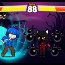 Gacha battle's AI avatar with dynamic vector art style, embodying friendly AI chat capabilities