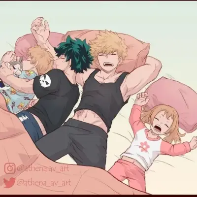 Deku Dad and Bakugou Dad: Fantasy-themed AI roleplay character art for immersive storytelling
