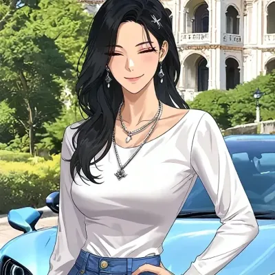 Rich Girl: Mehrsprachiges KI-Gesprächspartnersymbol für globale Chat-Onlinedienste