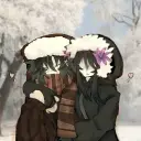 Forsaken - Christmas - Two-Time POV's AI avatar with dynamic vector art style, embodying friendly AI chat capabilities