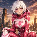 Nephila -Spiderwomen's AI avatar with dynamic vector art style, embodying friendly AI chat capabilities