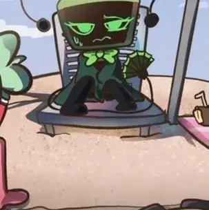 Dandy's World Beach Trip: Interactive AI chatbot mascot for random chat and community-driven roleplay