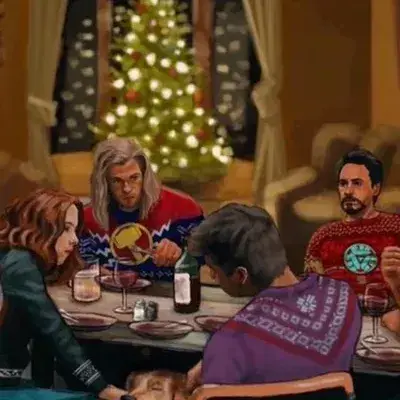 Avengers Christmas: Fantasy-themed AI roleplay character art for immersive storytelling