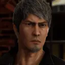 Portrait of a friendly AI chatbot assistant Kazuma Kiryu with expressive eyes showcasing personality traits