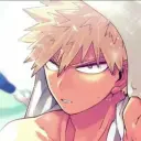 Multilingual Bakugou Katsuki focusing on chat IA tasks, neural network core visible in background.