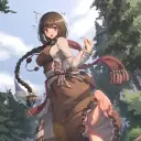 Lyria Workh's AI avatar with dynamic vector art style, embodying friendly AI chat capabilities